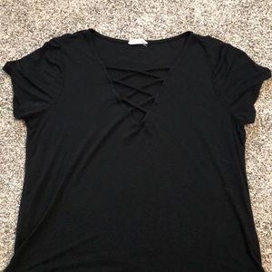 black cross cross tee